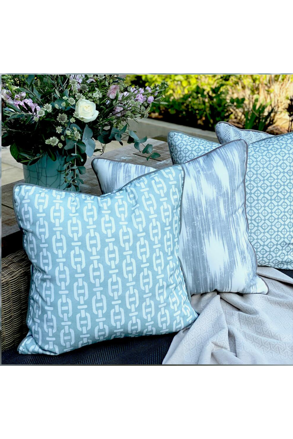 Chain Link Outdoor Throw Pillow | Andrew Martin Burlington | OROA