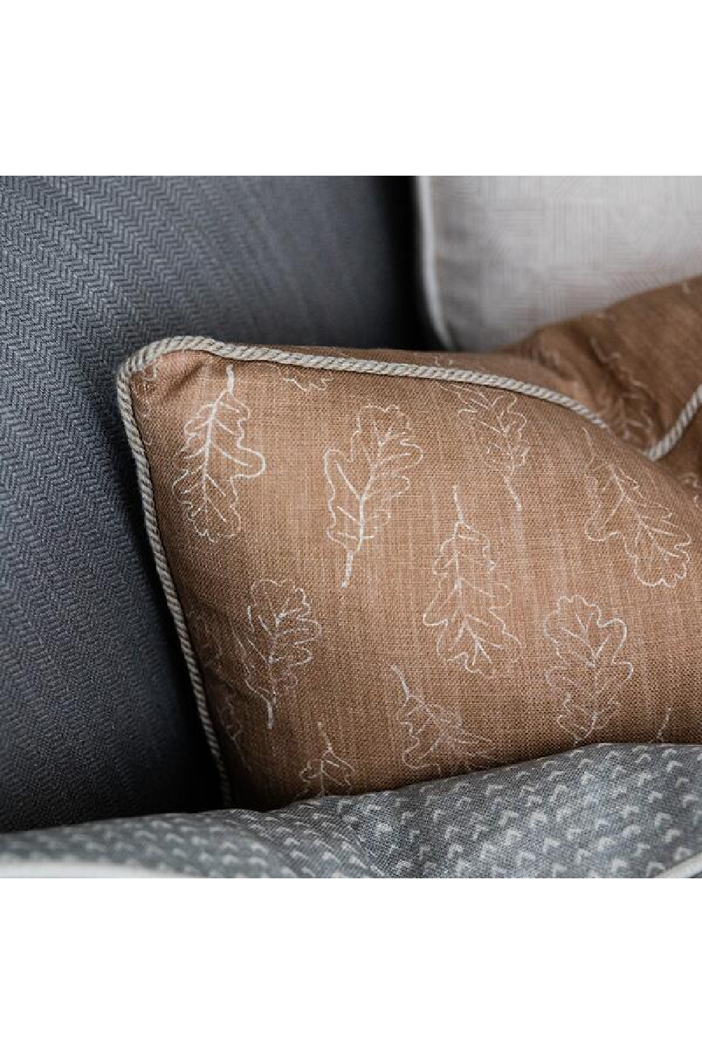 Leaf Design Cushion | Andrew Martin Noble Oak | Oroa.com