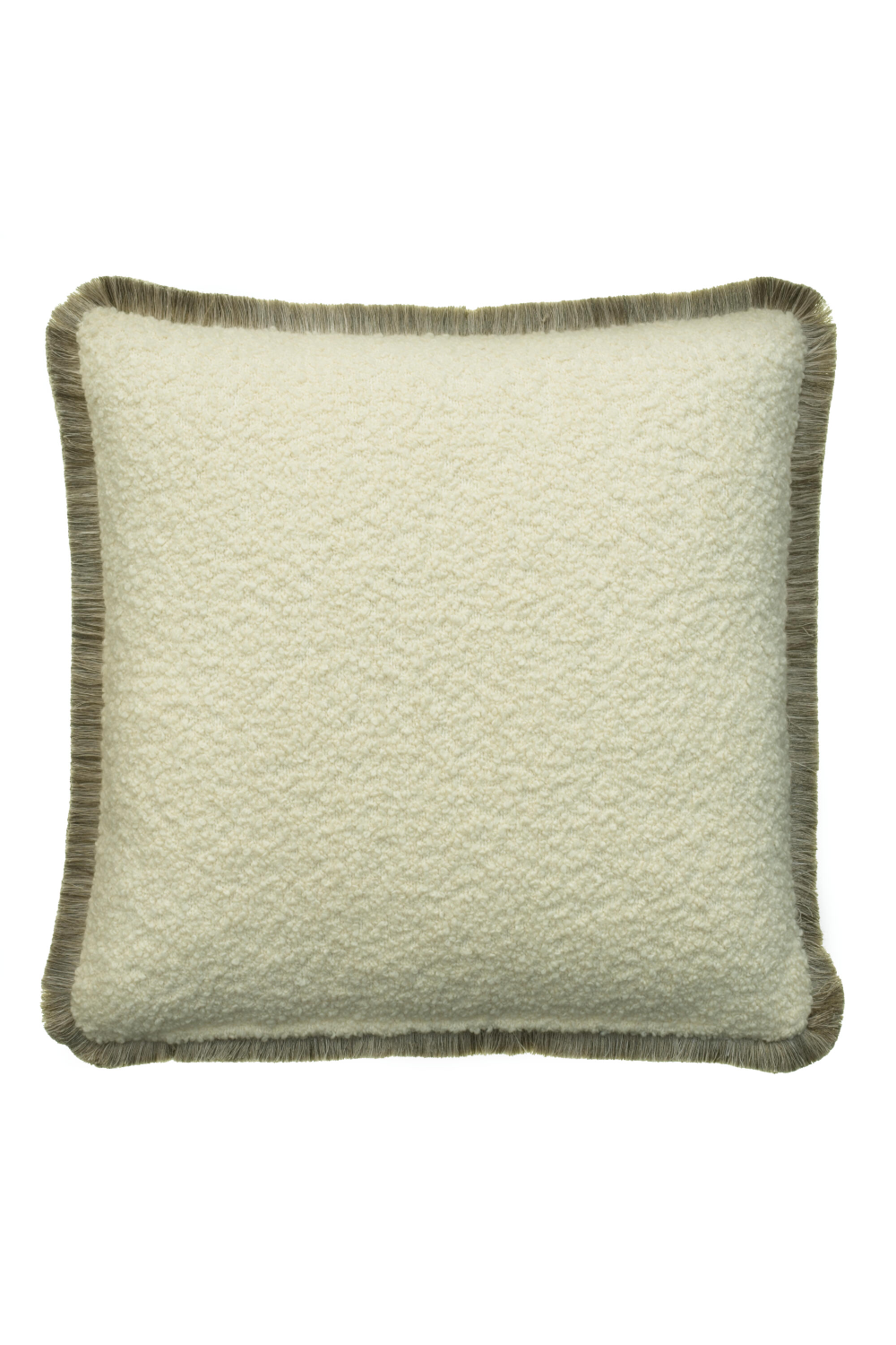Bouclé Cushion With Fringes | Andrew Martin Fleece |  Oroa.com