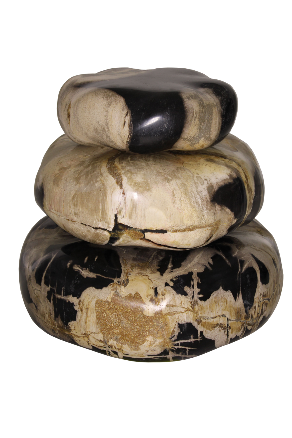 Petrified Wood Stacked Stone Set (3) | Andrew Martin | Oroa.com