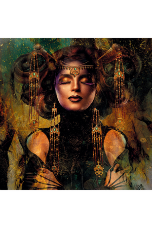 Woman With Headdress Photographic Art | Andrew Martin Thinking Of You | Oroa.com