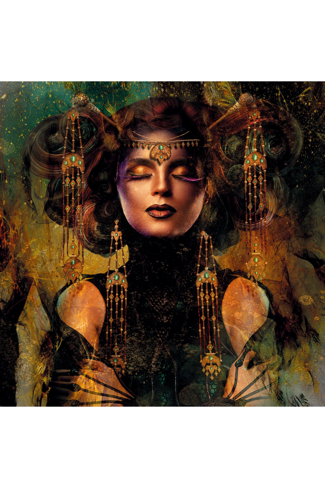 Woman With Headdress Photographic Art | Andrew Martin Thinking Of You | Oroa.com