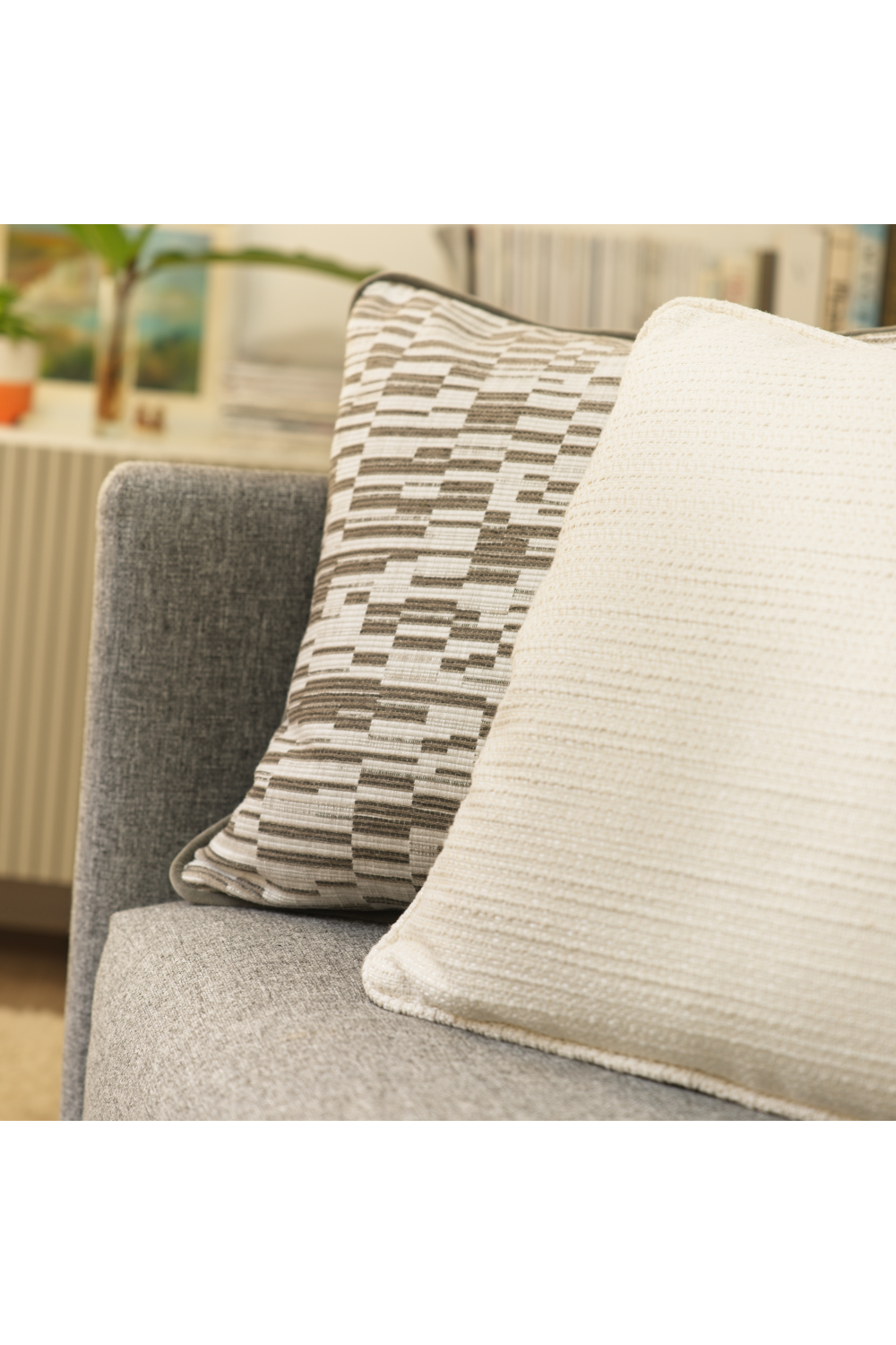 Natural Weave Cushion | Andrew Martin Tender Chalk | Oroa.com