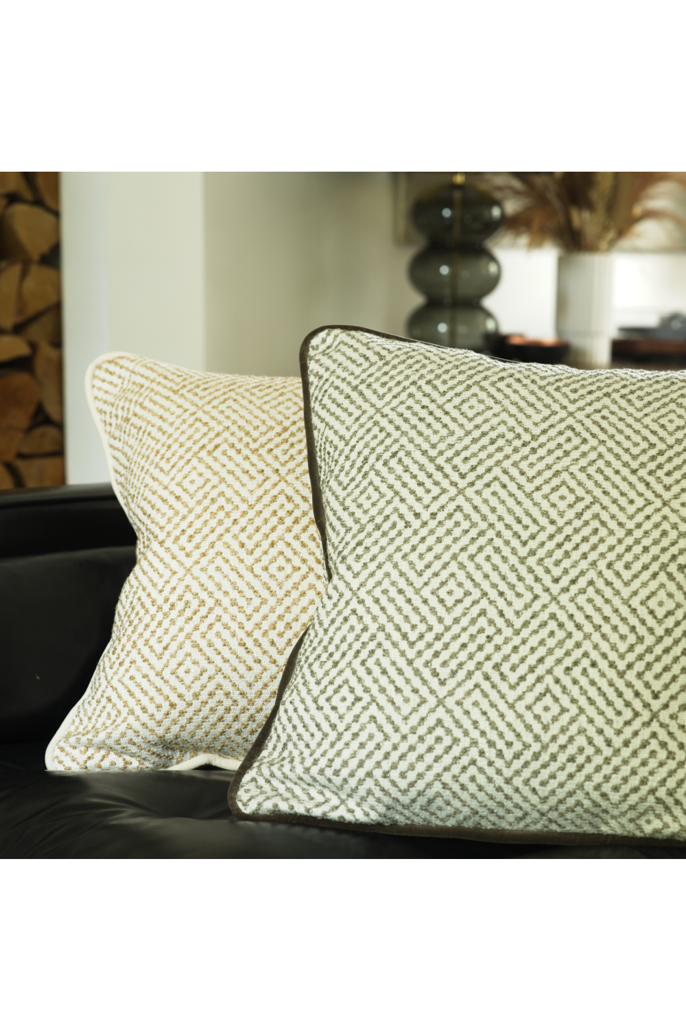 Geometric Patterned Cushion | Andrew Martin Driftwood | Oroa.com