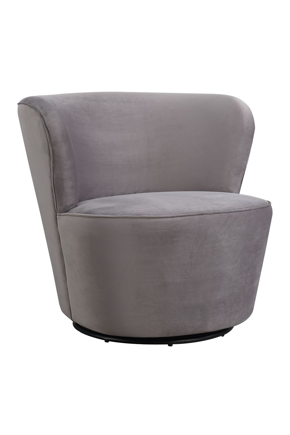 Gray Velvet Curved Swivel Chair | Andrew Martin Dorothy | OROA