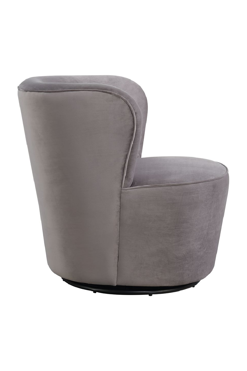 Gray Velvet Curved Swivel Chair | Andrew Martin Dorothy | OROA