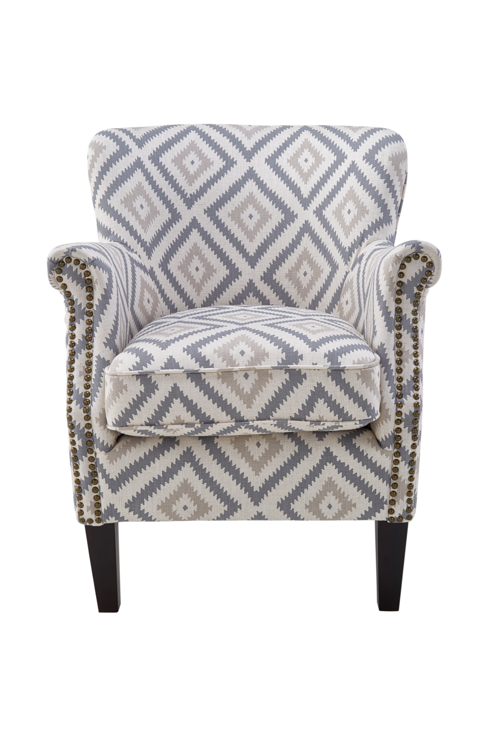 Gray Geometric Upholstered Accent Armchair | Andrew Martin | OROA