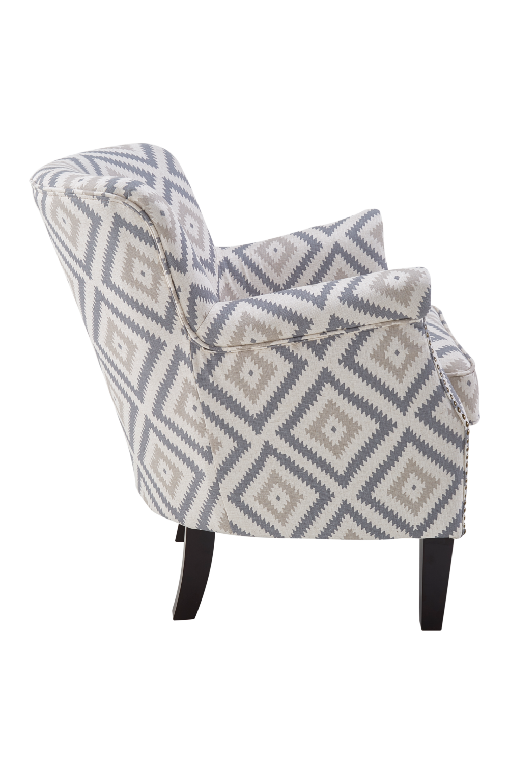 Gray Geometric Upholstered Accent Armchair | Andrew Martin | OROA