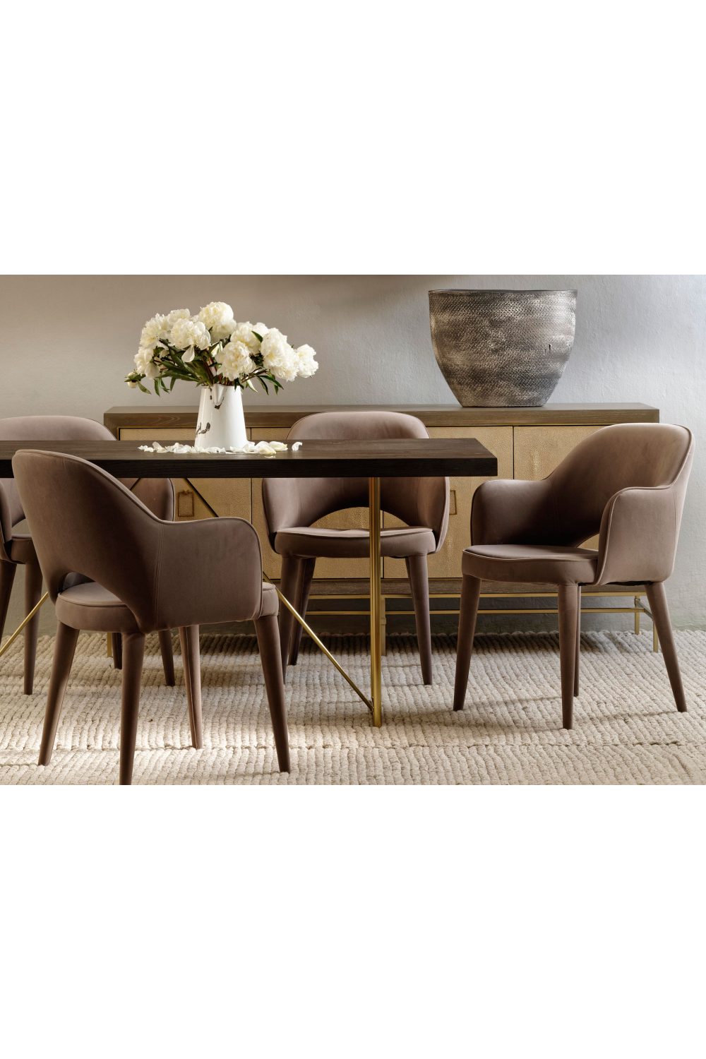 Gray Velvet Cut-Out Back Dining Chair | Andrew Martin Xanthe | OROA