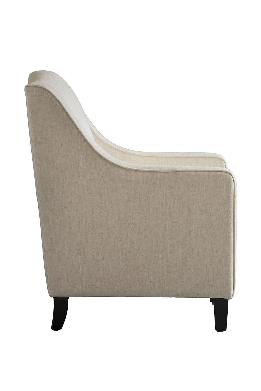 Cream Upholstered Curved Armchair | Andrew Martin Finbar | OROA