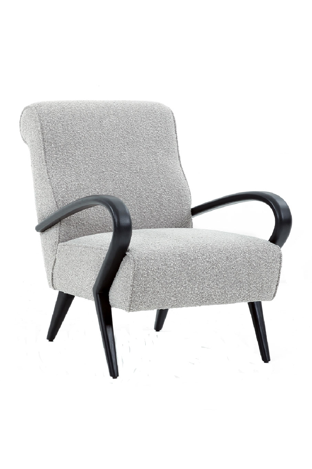 Gray Boucle Upholstered Armchair | Andrew Martin Aries | OROA