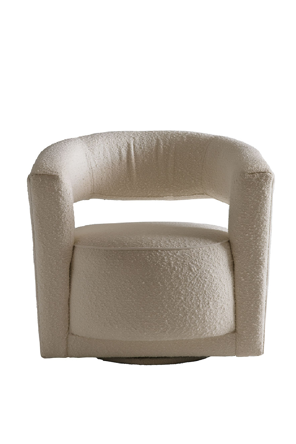 White Bouclé Sculptural Swivel Chair | Andrew Martin Madison | OROA