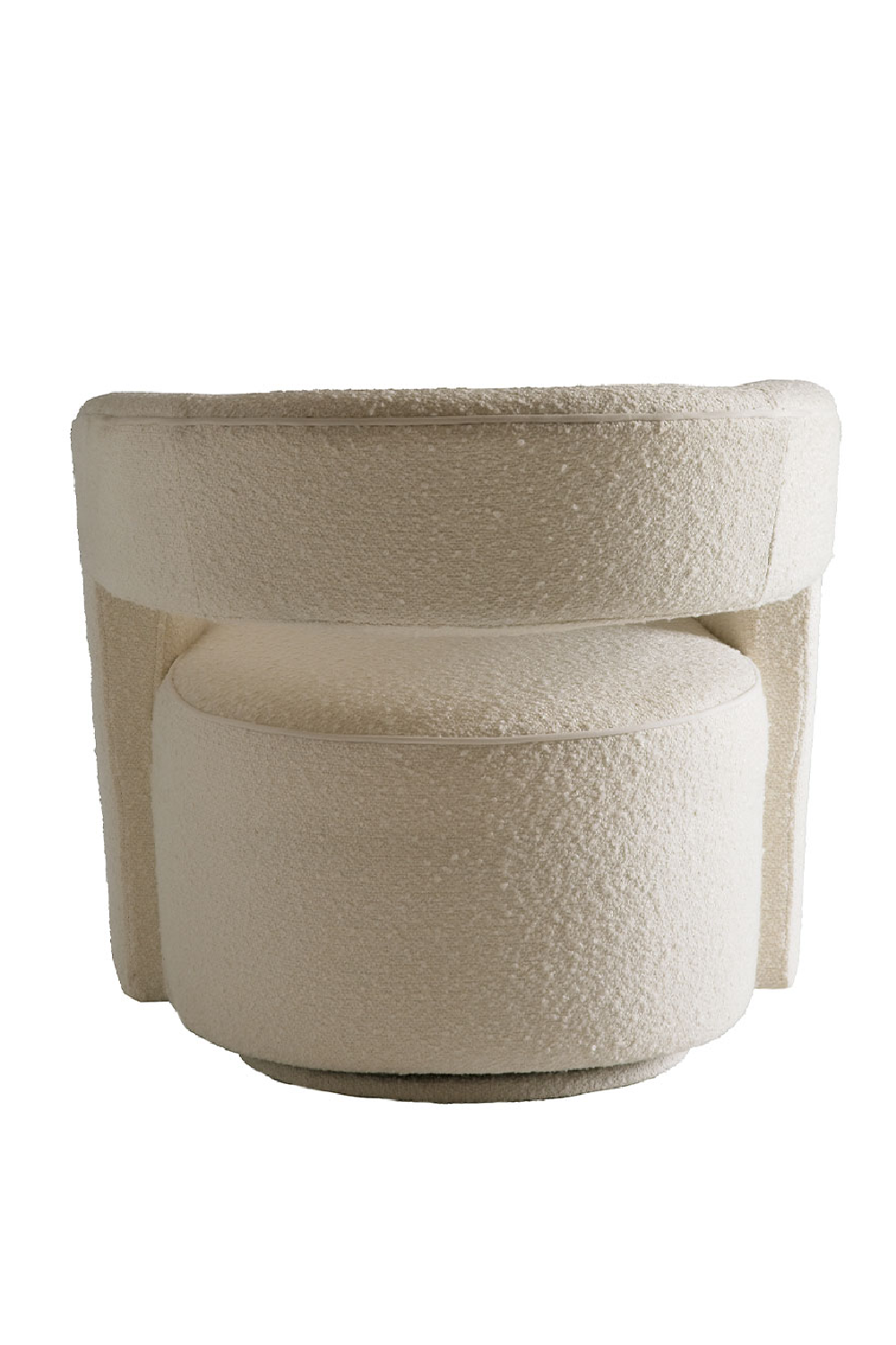 White Bouclé Sculptural Swivel Chair | Andrew Martin Madison | OROA