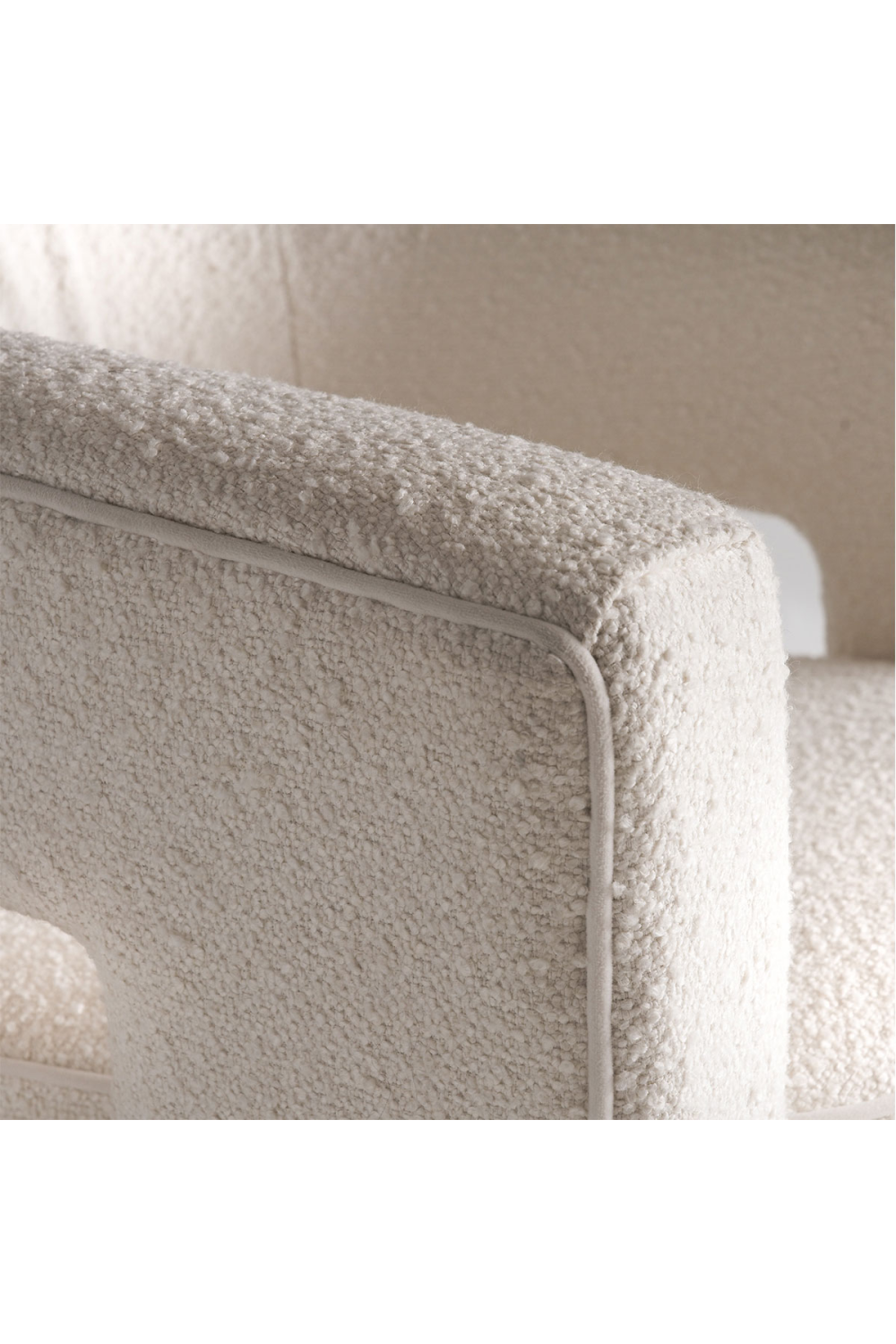 White Bouclé Sculptural Swivel Chair | Andrew Martin Madison | OROA