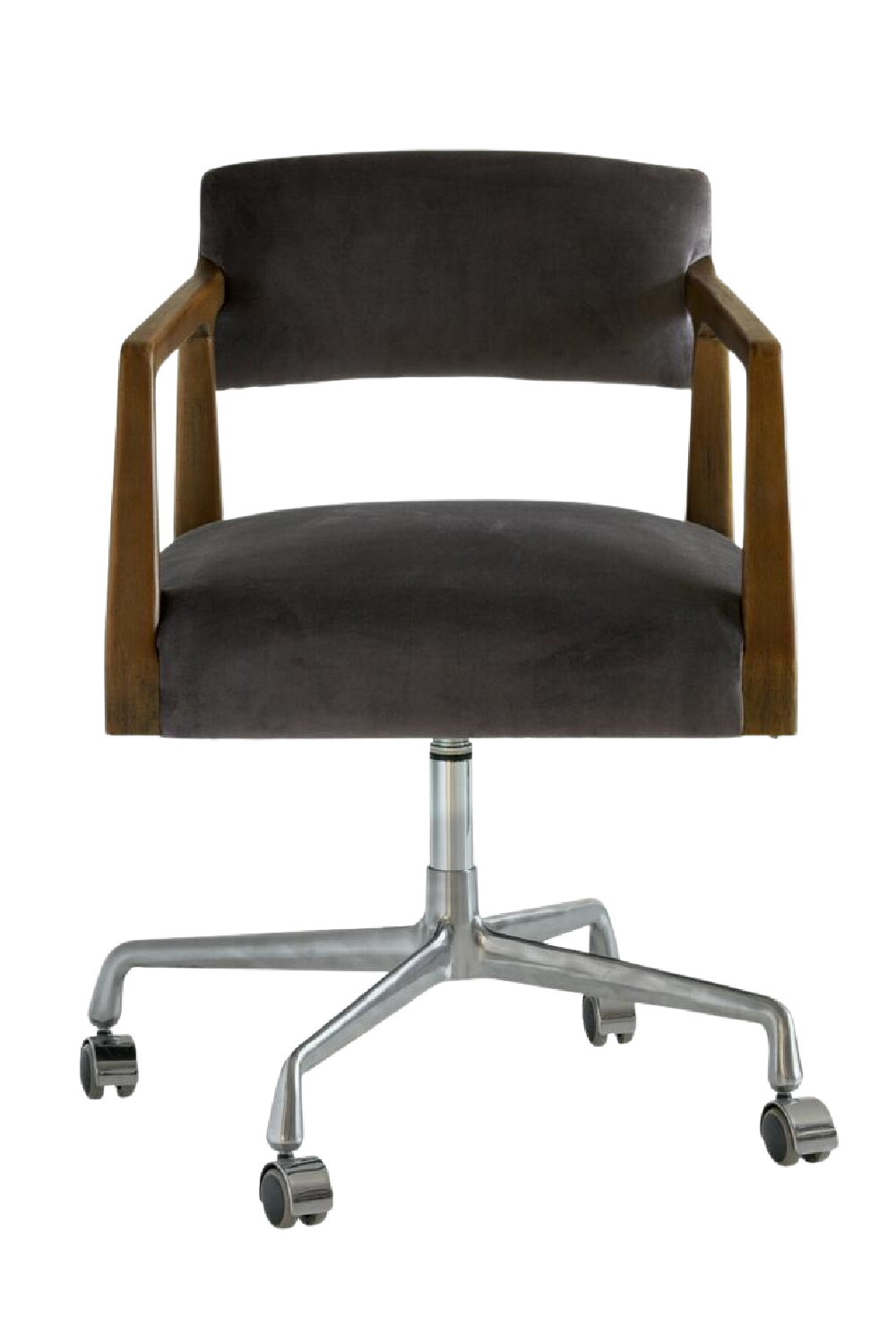 Gray Velvet Swivel Office Chair | Andrew Martin Theo | Oroa.com