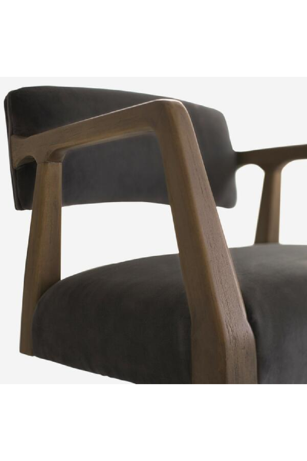 Gray Velvet Swivel Office Chair | Andrew Martin Theo | Oroa.com