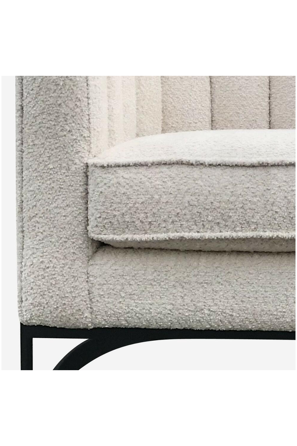 White Bouclé Modern Armchair | Andrew Martin Apollo | Oroa.com