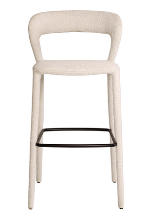 Off-White Bouclé Bar Stool | Andrew Martin Mian | Oroa.com
