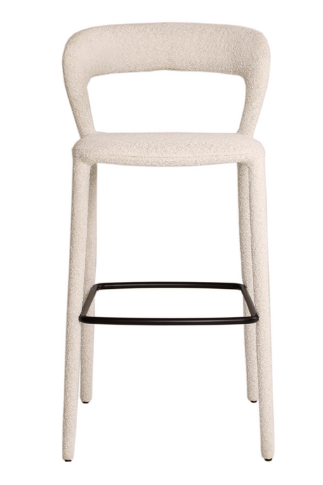Off-White Bouclé Bar Stool | Andrew Martin Mian | Oroa.com