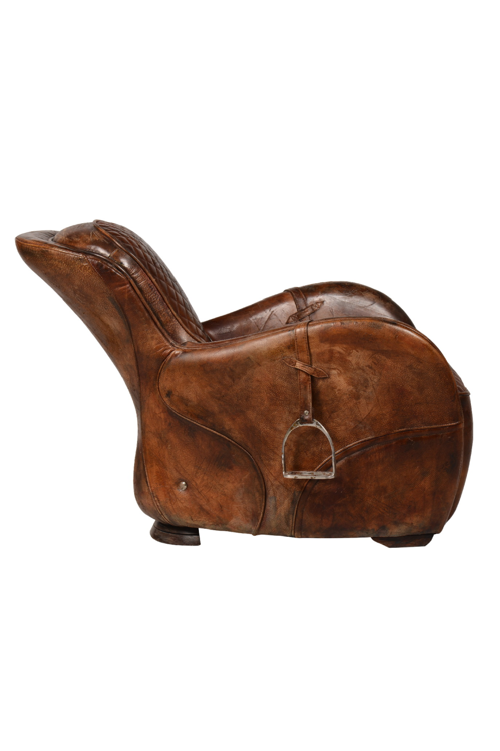 Brown Leather Equestarian Lounge Chair | Andrew Martin Saddle | Oroa.com