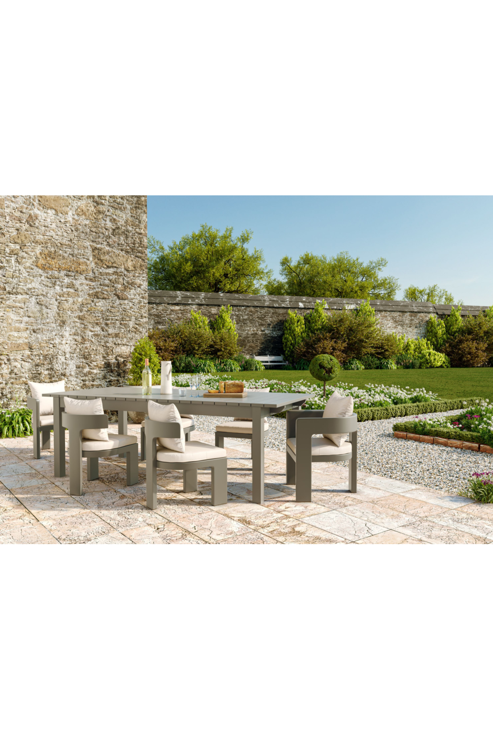 Curved Aluminum Outdoor Dining Chair | Andrew Martin Caicos | Oroa.com