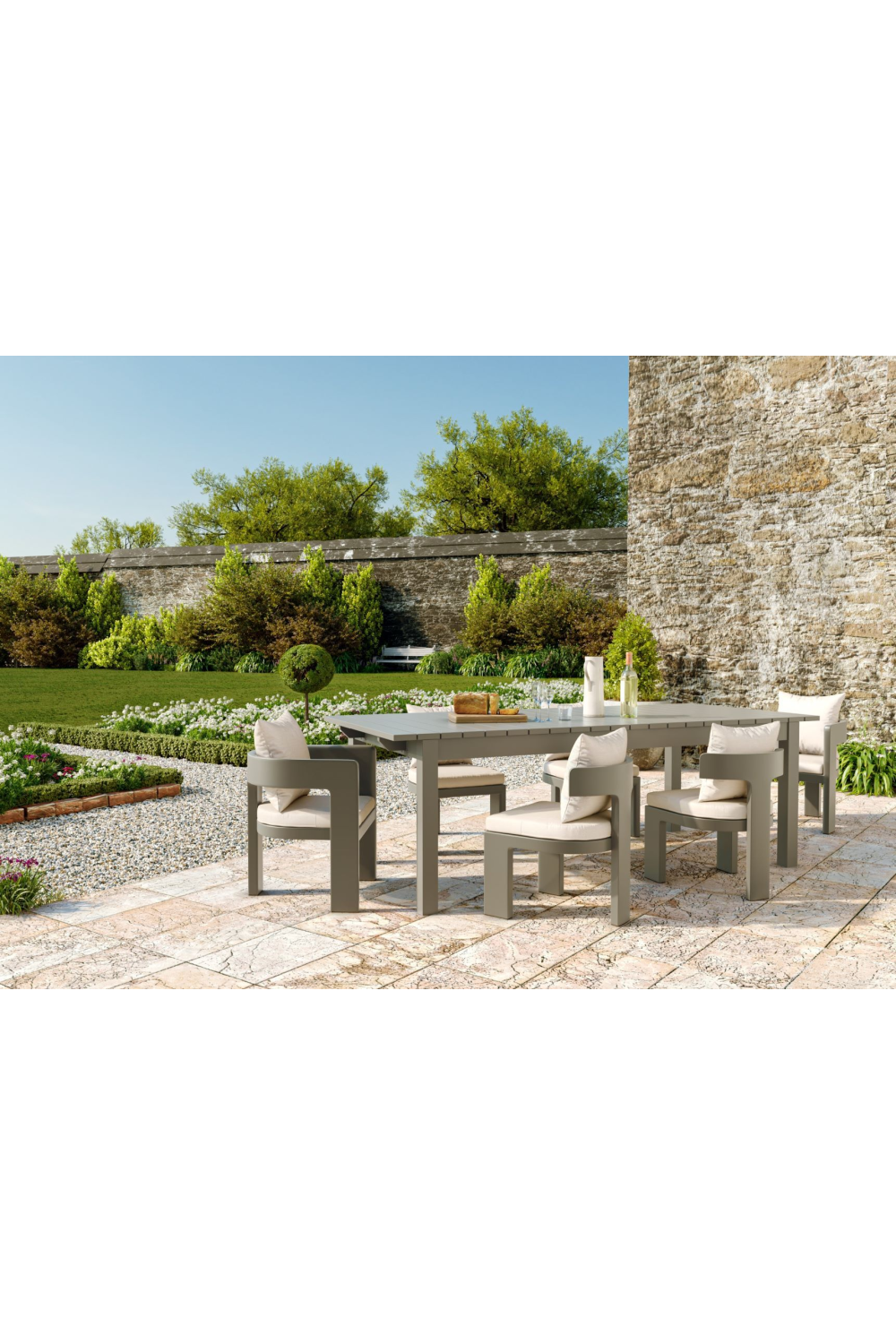 Curved Aluminum Outdoor Dining Chair | Andrew Martin Caicos | Oroa.com