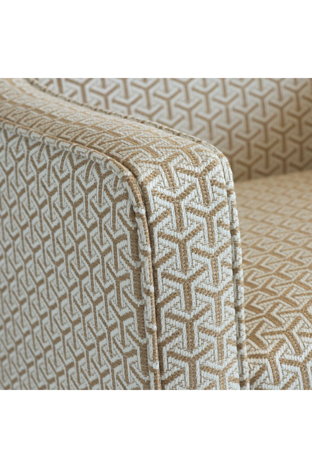 Neutral Geometric Lounge Armchair | Andrew Martin Finbar | Oroa.com