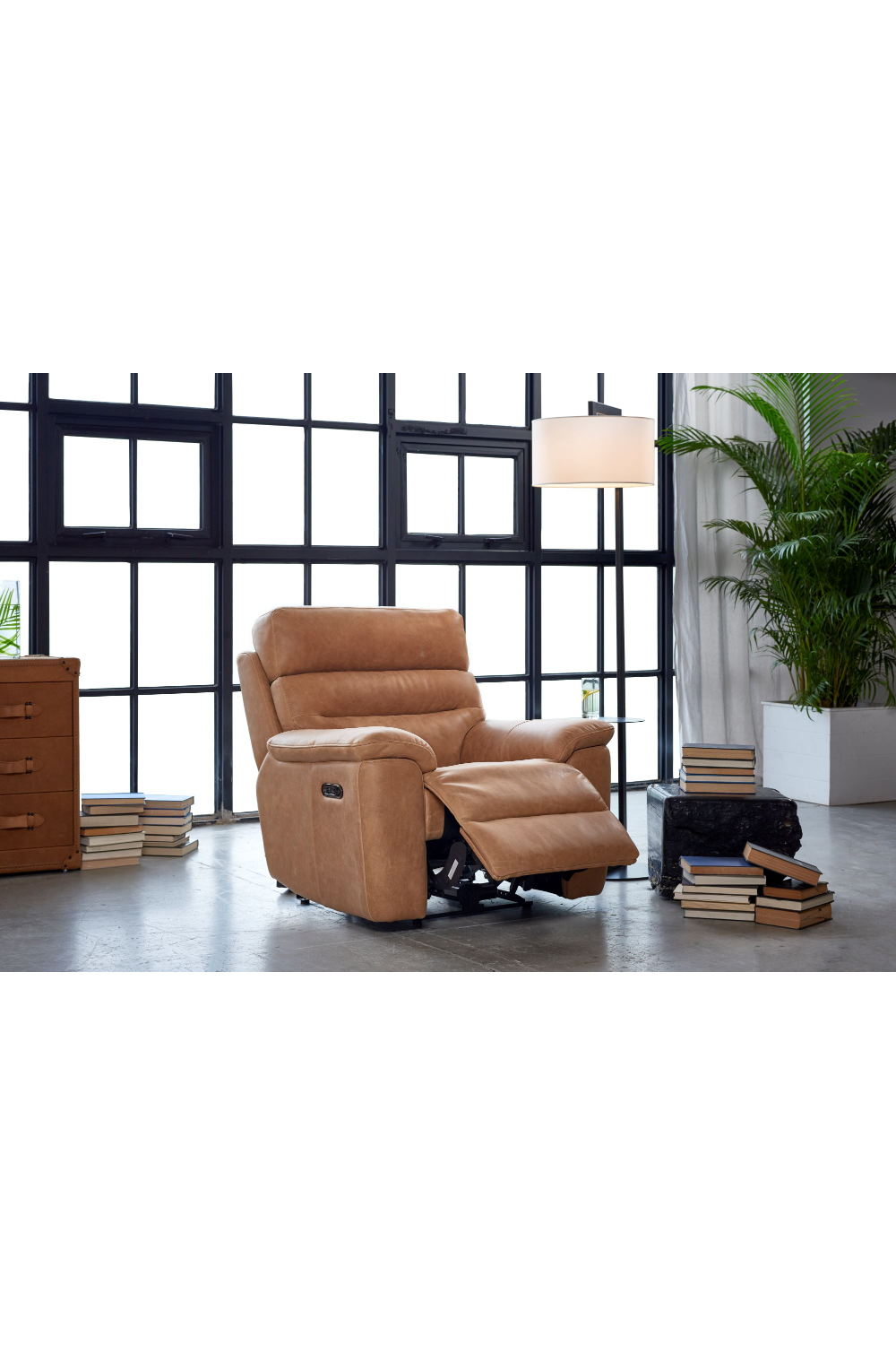 Tan Leather Recliner Chair | Andrew Martin Rain | Oroa.com