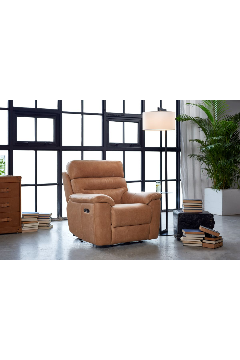 Tan Leather Recliner Chair | Andrew Martin Rain | Oroa.com