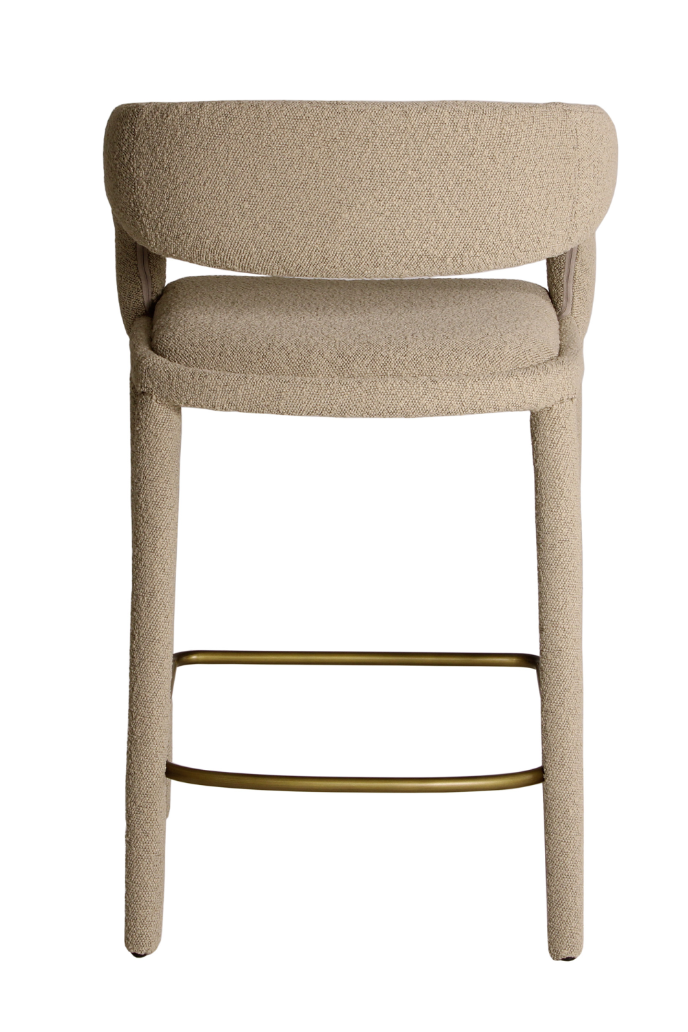 Beige Bouclé Curved Bar Stool | Andrew Martin Knox | Oroa.com