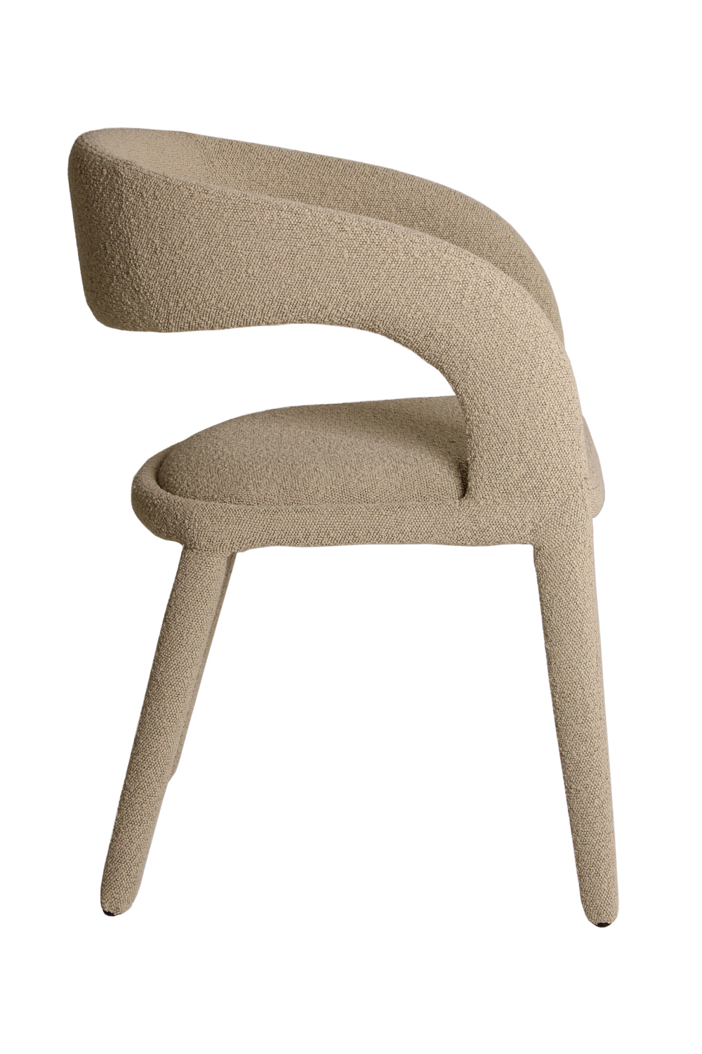 Beige Bouclé Curved Dining Chair | Andrew Martin Knox | Oroa.com