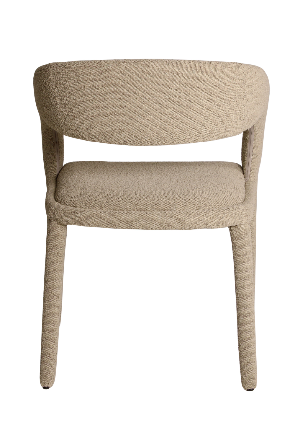 Beige Bouclé Curved Dining Chair | Andrew Martin Knox | Oroa.com