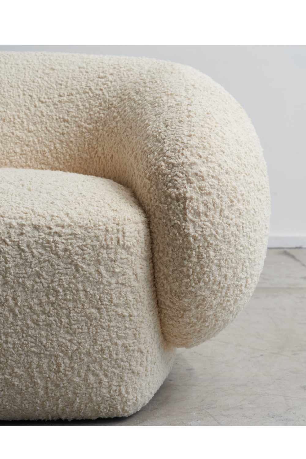 Ivory Bouclé Lounge Chair | Andrew Martin Karma | Oroa.com