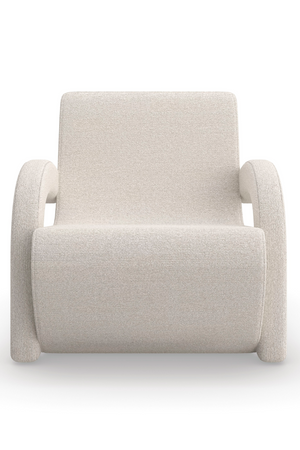 White Bouclé Arched Accent Chair | Andrew Martin Leo | Oroa.com