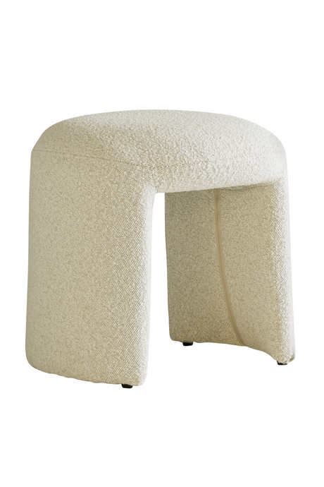 Off-White Bouclé Low Stool | Andrew Martin Hobb | Oroa.com