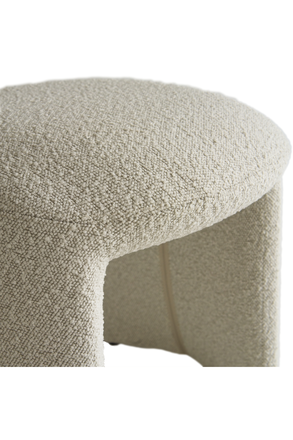 Off-White Bouclé Low Stool | Andrew Martin Hobb | Oroa.com