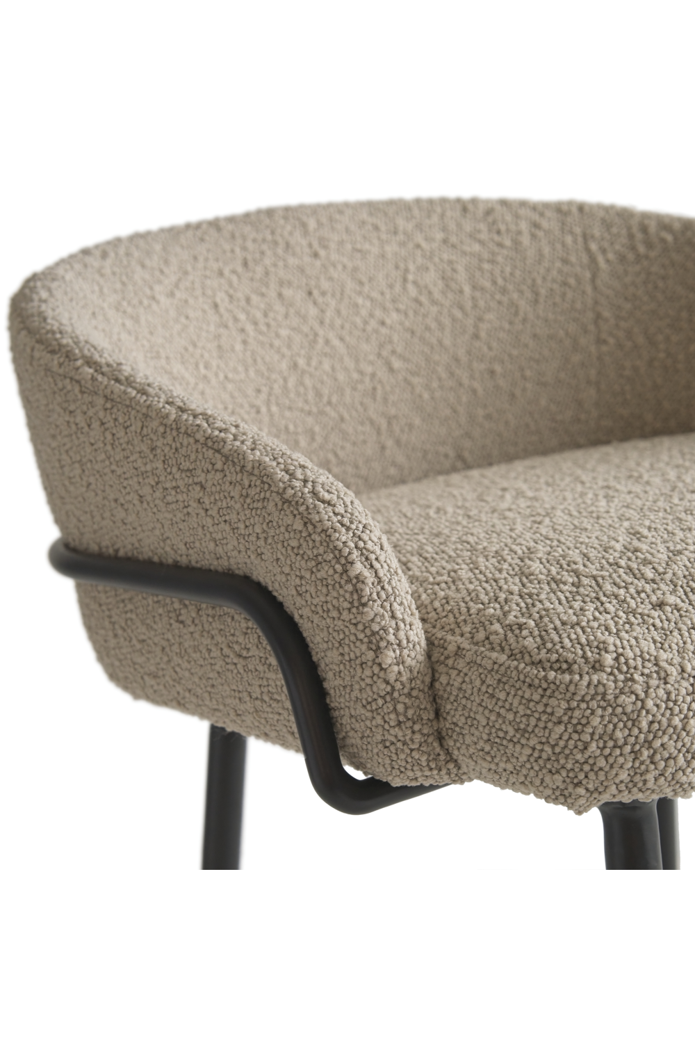 Beige Bouclé Bar Stool | Andrew Martin Cara | Oroa.com