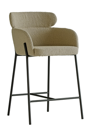 Beige Bouclé Tub Bar Stool | Andrew Martin Harry | Oroa.com