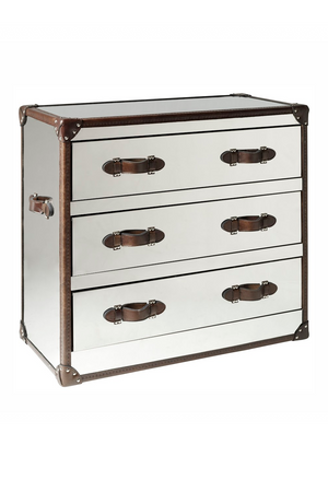 White Mirrored Steel Chest of Drawers | Andrew Martin Howard | OROA