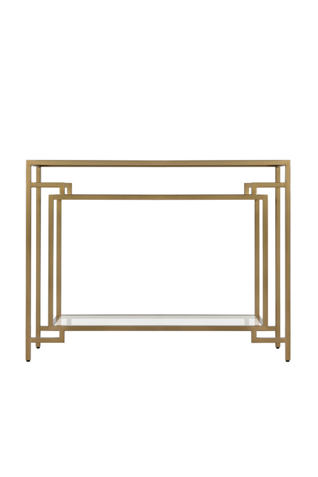 Gold Framed Geometric Console Table | Andrew Martin Architect | OROA