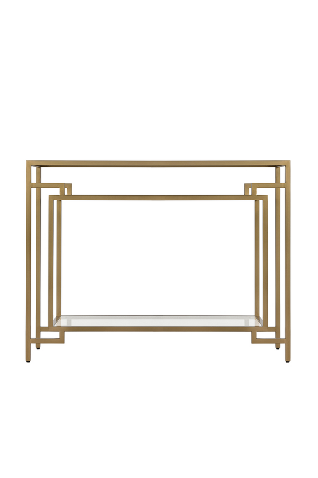Gold Framed Geometric Console Table | Andrew Martin Architect | OROA