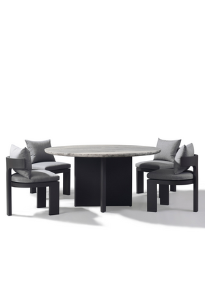 Round Travertine Outdoor Dining Table | Andrew Martin Caicos | OROA