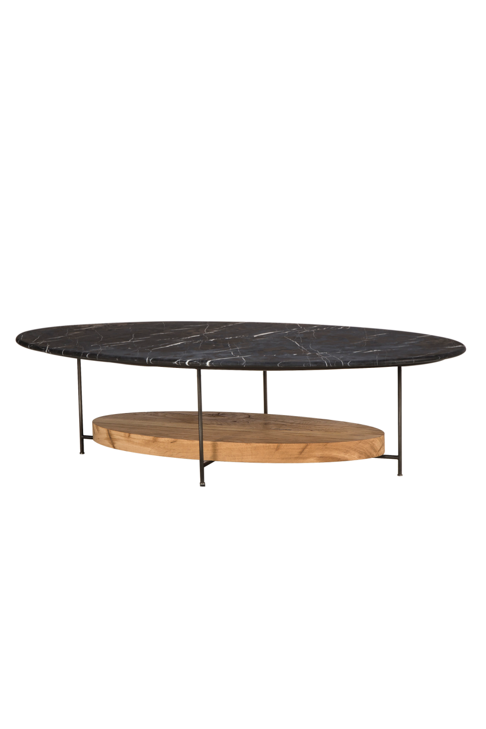 Black Marble Oval Coffee Table | Andrew Martin Olivia | OROA