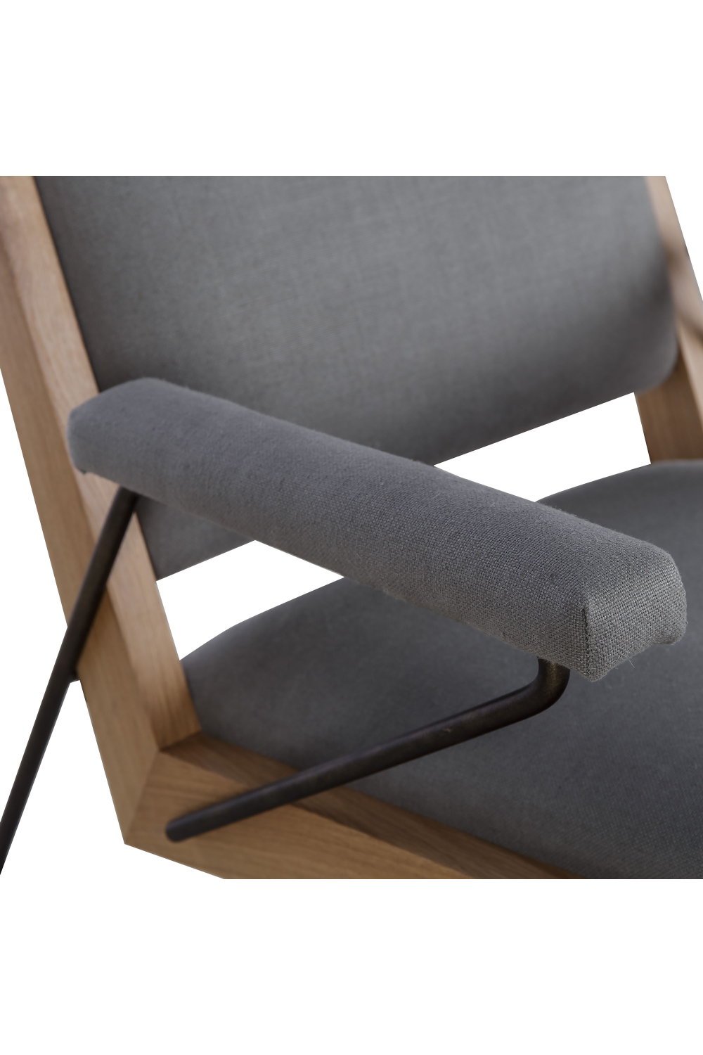 Oak Framed Gray Lounge Chair | Andrew Martin Marianne | OROA