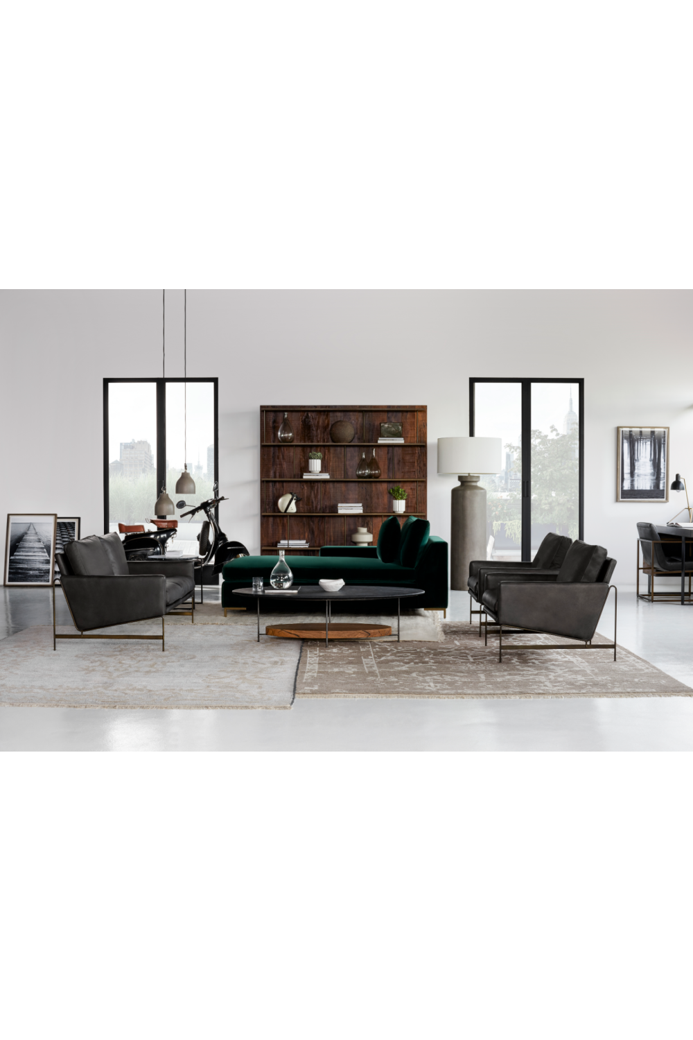 Black Leather Sofa | Andrew Martin Vanessa | Oroa.com