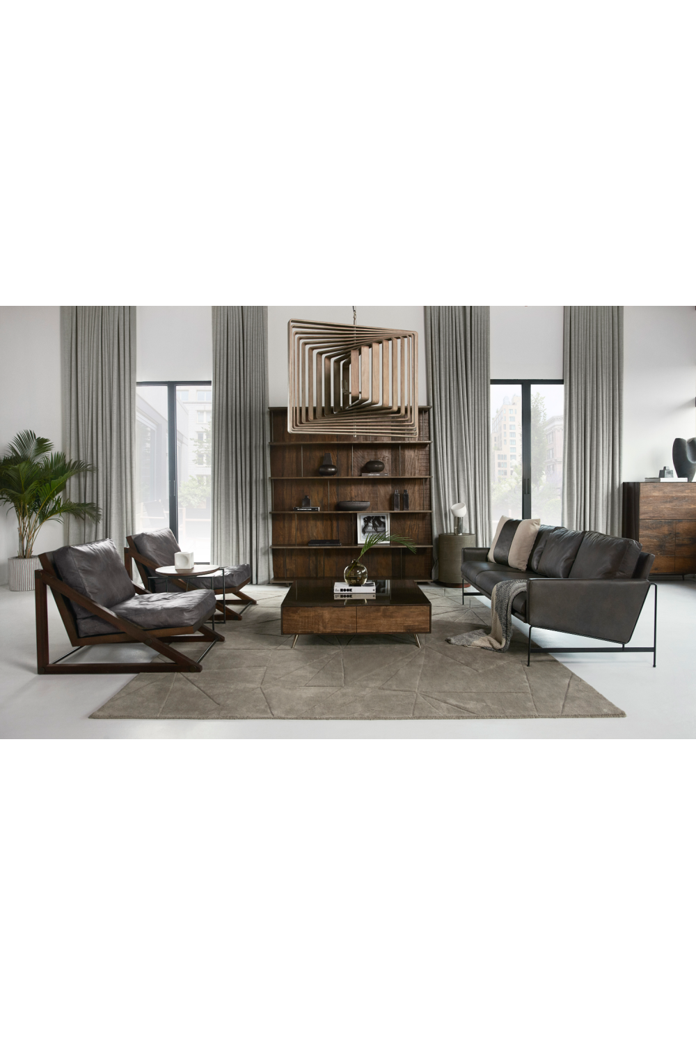 Black Leather Sofa | Andrew Martin Vanessa | Oroa.com