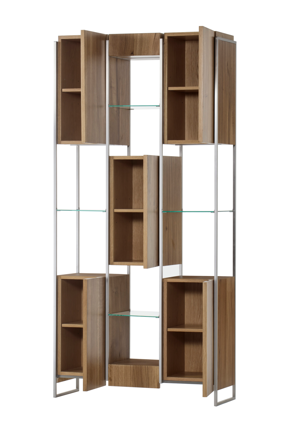 French Oak and Tempered Glass Bookcase | Andrew Martin Marley | OROA