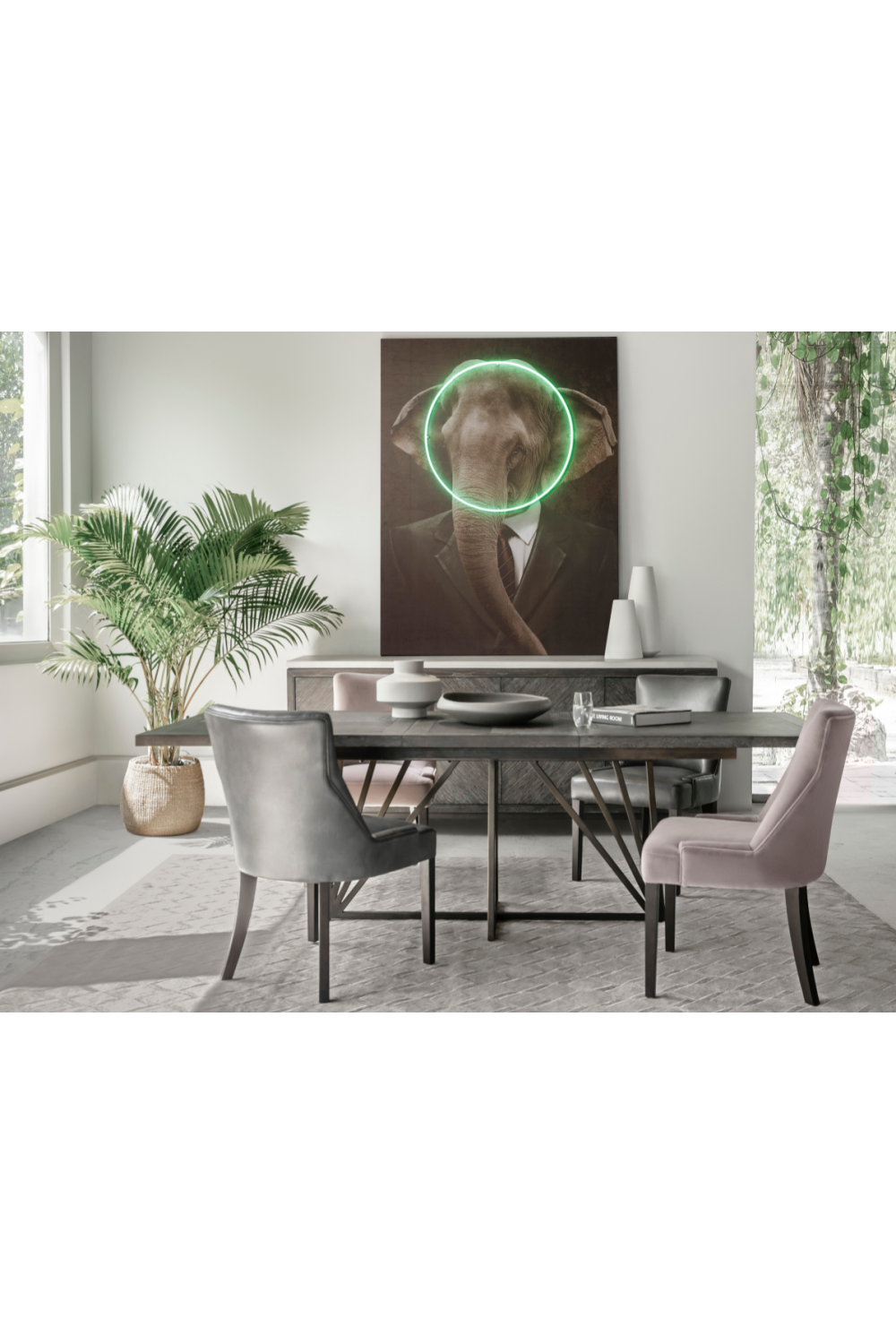 Dark Chocolate Oak Round Dining Table L | Andrew Martin Emerson | OROA