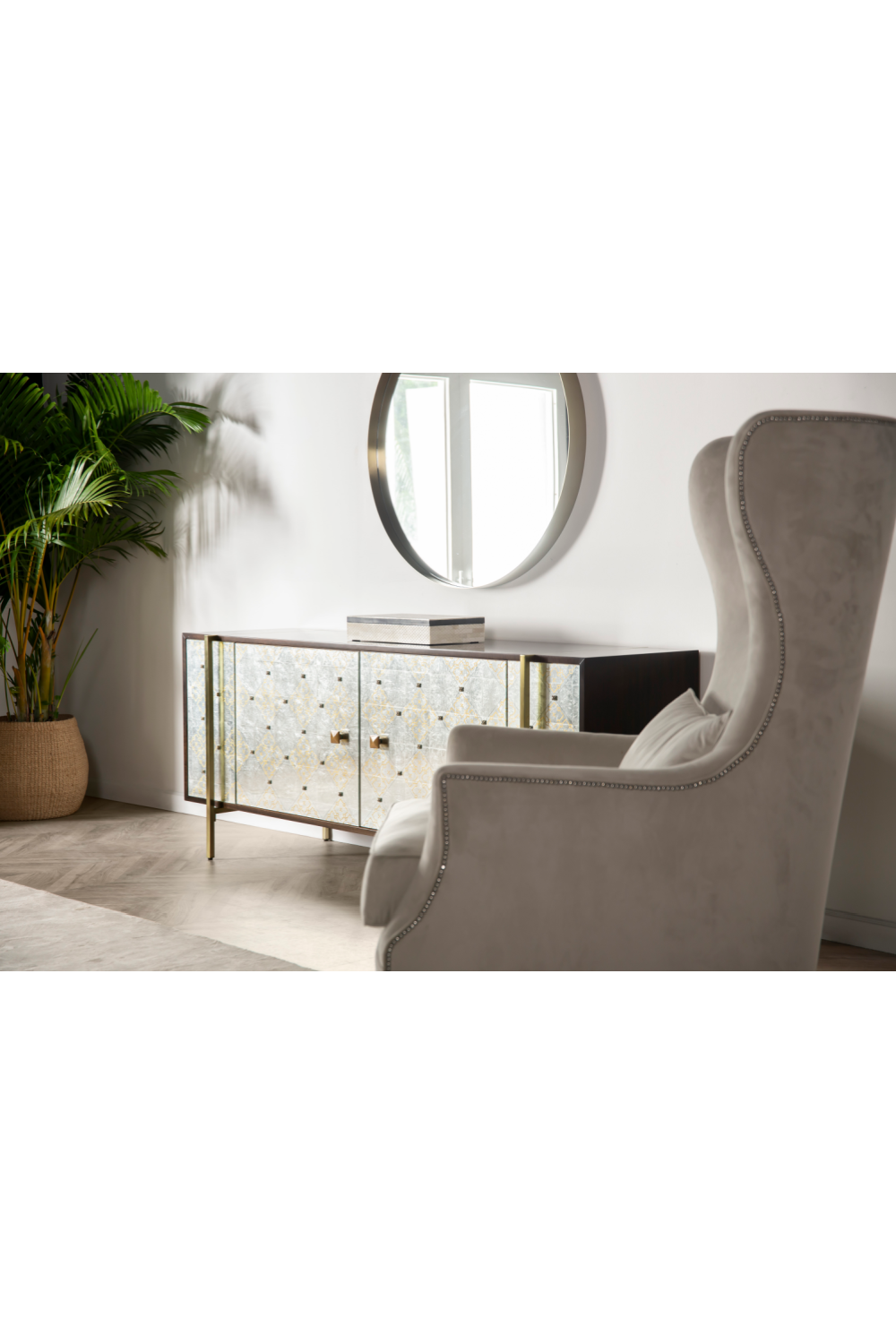 Beige Upholstery Tufted Accent Chair | Andrew Martin Justin | OROA.com