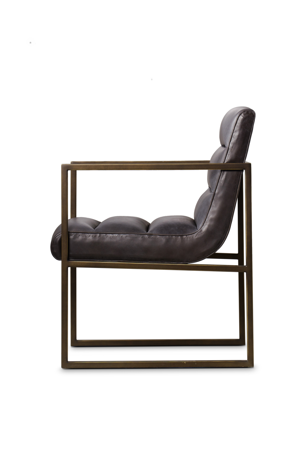 Brown Leather Ribbed Armchair | Andrew Martin Noah | OROA